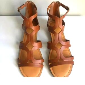 Madden Girl Dare Cognac Strappy Sandals brown size 6.5